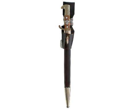 33cm fullered blade by Holler, regulation nickel hilt, the crossguard stamped SDI 975, two-piece riveted stag's horn grips ap