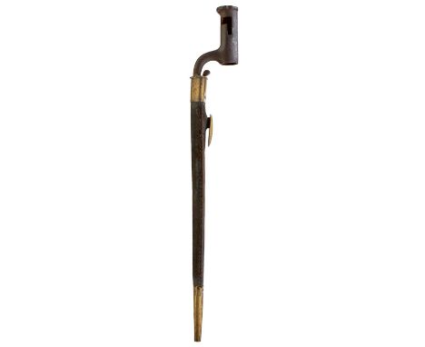 33.5cm blade by HILL, with Inspector's stamp and spring clip, in its brass mounted leather scabbard, together with a Brown Be