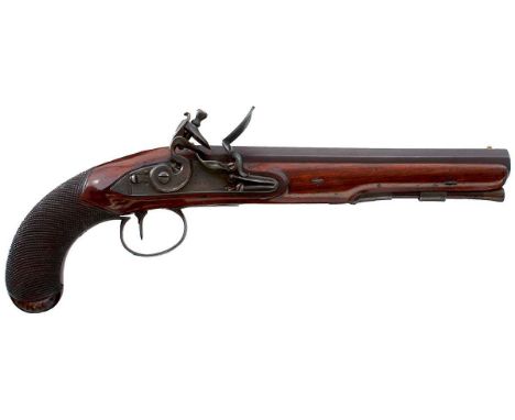 9inch sighted octagonal barrel engraved LONDON on the top flat, border engraved stepped and bolted lock signed TWIGG and deco