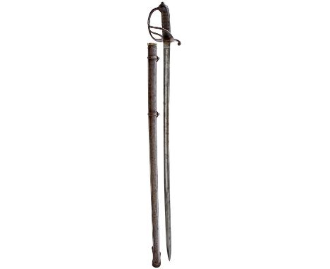 84cm fullered blade etched with scrolling foliage, regimental motifs, 2ND VB CINQUE PORTS DIVISION RA, owner's entwined initi