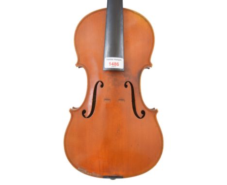 Violin labelled Mermillot, á Paris, Universelle de Paris 1889..., the one piece back of wild flame with similar wood to the s