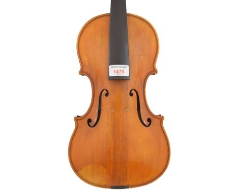 Interesting violin labelled Spampinato Giuseppe fecit in Taurini 1940, the two piece back of fine curl with similar wood to t