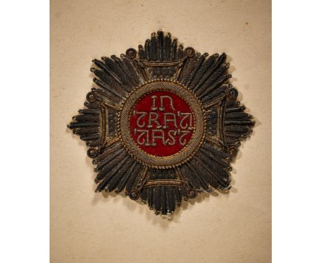 Orden &amp; Ehrenzeichen Deutschland - Bayern : Königreich Bayern: St. Hubertus Orden. Gestickter Bruststern zum Ordenskreuz 