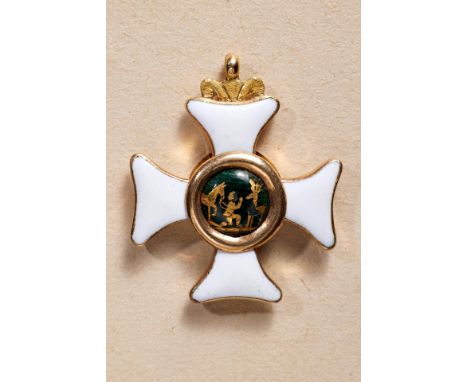 Ausländische Orden &amp; Ehrenzeichen - Frankreich : Ordre de Saint Hubert de Lorraine et du Barrois. Das Ordenskreuz Gold un