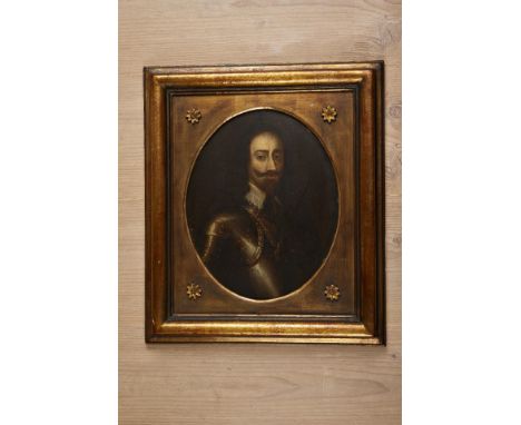 Militaria Ausland - Großbritannien : Großbritannien: Porträt König Charles I. Englische Schule des 17. Jahrhunderts. Öl auf H