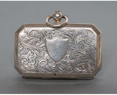 A SILVER SOVEREIGN AND HALF SOVEREIGN CASE, maker Wm. Haseler, Birmingham 1913, of canted oblong form with hanging ring, brig