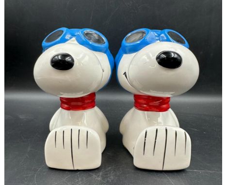 A pair of vintage ceramic Snoopy bookends