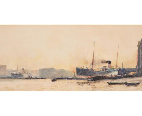 
	
		CHARLES EDWARD DIXON (BRITISH 1872-1934)
		THE POOL OF LONDON
		Watercolour
		Signed and dated '93 (lower left)
		25 x 5