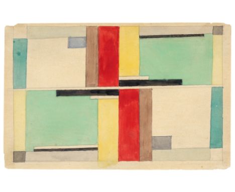 Chashnik, Ilya Grigorovitch. Ohne Titel. (Suprematistische Komposition). Graphit und Aquarell auf Papier. Um 1928. Bildgröße: