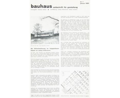 Bauhaus - - Bauhaus. Zeitschrift für Gestaltung. 4. Jg. (1931), Heft 1. Herausgeber: Bauhaus Dessau. Schriftleitung: Ludwig H