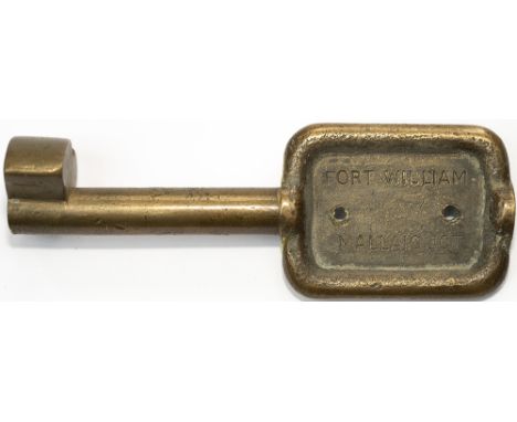 Tyers No9 bronze single line Key Token FORT WILLIAM - MALLAIG JCT. Configuration C , from the former North British Railway se