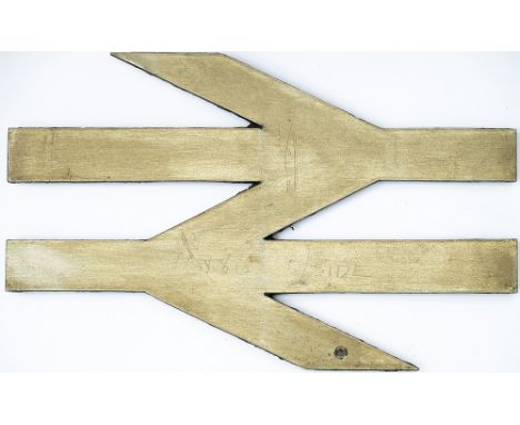 British Railways cabside DOUBLE ARROW from a British Railways Class 310 AC Electric EMU. Cast aluminium in as removed conditi