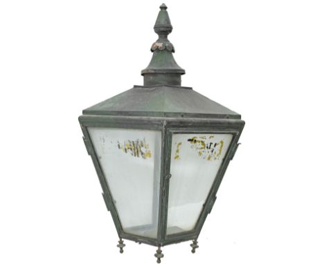 Great North Of Scotland platform lamp with the remnants of a paper station name label Elgin on two sides. From the station be
