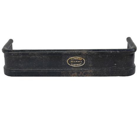 Cambrian Railway cast iron Fire Fender with CAMBRIAN RAILWAY COMPANY cast into the front. In very good condition measures 29.