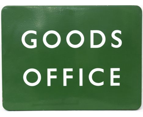 BR(S) FF enamel railway sign GOODS OFFICE. In excellent condition measures 24in x 18in.