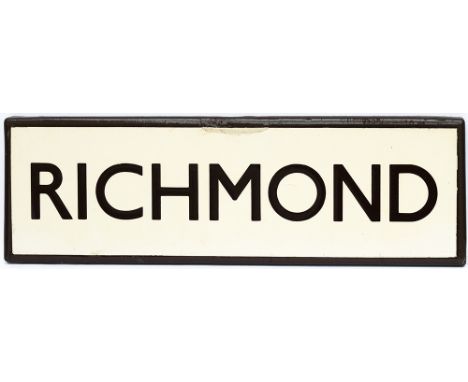 LNER enamel lamp tablet RICHMOND from the former North Eastern Railway terminus station on the branch from Dalton Junction cl