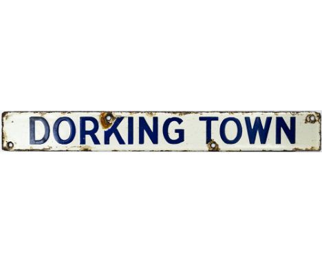 Southern Railway/ LB&amp;SCR enamel indicator board DORKING TOWN from either the boards at Victoria or Brighton. In good cond