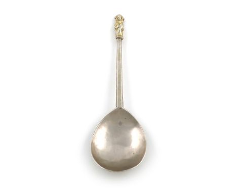 A Charles I West Country silver Buddha Knop spoon, by Richard Chandler, Plymouth circa 1640, fig-shaped bowl, the reverse wit