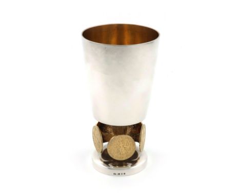 By Stuart Devlin, a modern commemorative silver Bristol goblet,London 1973, no.38 of an edition of 600,tapering circular bowl