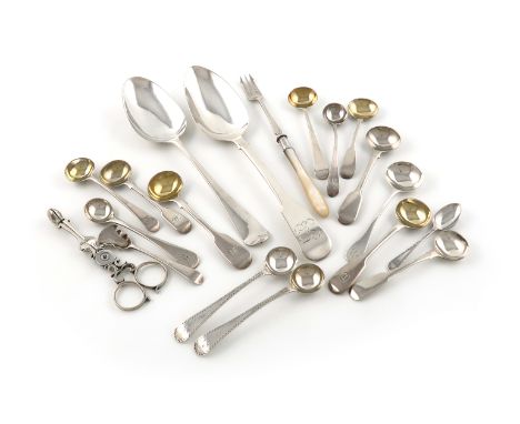 A mixed lot of silver,various makers and dates,comprising: a pair of George III sugar nips, by Simeon Coley, London circa 177