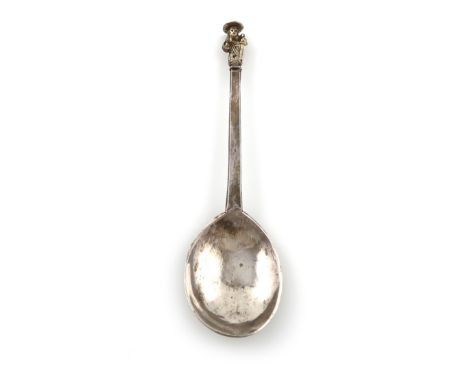 A James II provincial silver Apostle spoon, probably St. Paul,marked to the stem with four unidentified pelleted marks, unasc