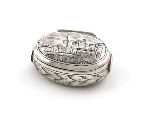 A William and Mary silver 'squeeze action' spice box,  maker's mark of PR crowned, London circa 1690,  oval form, the hinged 