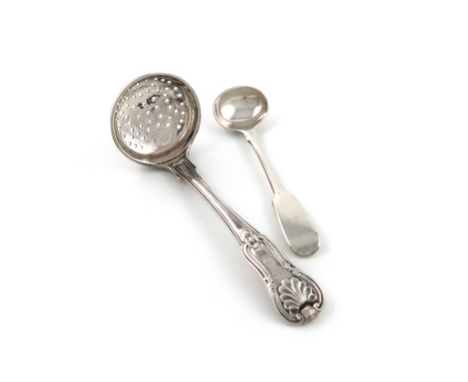 A George III silver King's Hourglass pattern sugar sifting spoon,by Paul Storr, London 1813,pierced bowl, the terminal with a