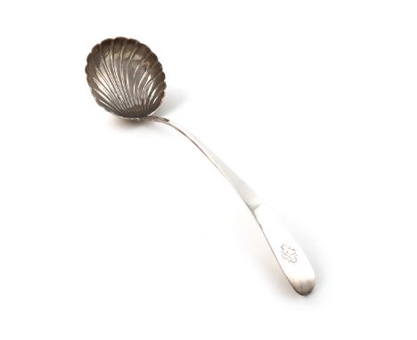 A George III Scottish provincial silver Old English soup ladle,  by Charles Jamieson, Inverness, circa 1810, shell-shaped bow