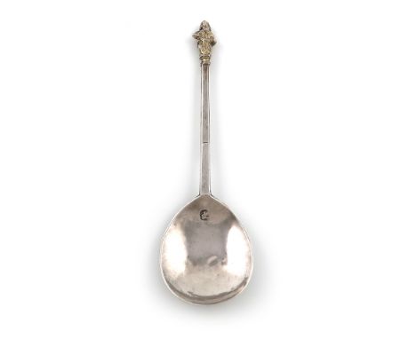 A mid-17th century West Country silver Apostle spoon,maker's mark only, that of Thomas Punchard, Dartmouth circa 1651,fig-sha