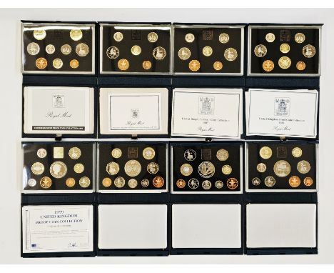 Royal Mint Proof Sets (16) from 1983 to 1999 inclusive, please note 1983 &amp; 1984 show signs of milky toning to some coins