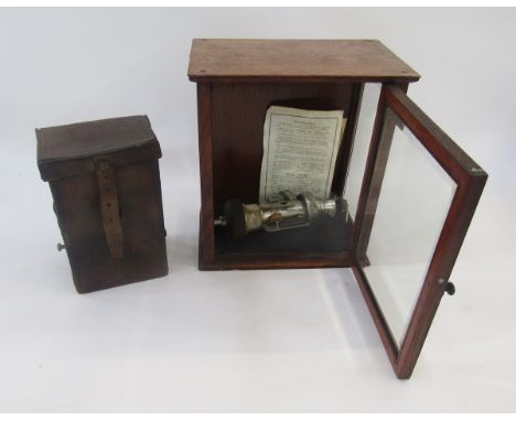 Oakill Pressure Indicator&nbsp;made by G Taylor, All Saints Street Works, Bolton within a stained wood and glazed table-top c