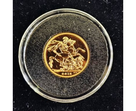 Elizabeth II, 2015&nbsp; Sovereign, Brilliant Uncirculated, Coronated head right, rev. St George &amp; Dragon purchased throu