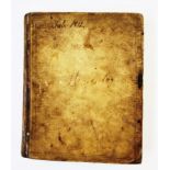 Early to mid 19th century handwritten notebook, containing recipes, articles, i.e. "1818 July