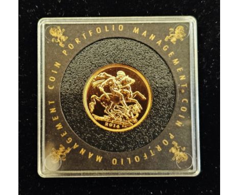 Elizabeth II, 2014 Sovereign, Brilliant Uncirculated, Coronated head right, rev. St George &amp; Dragon