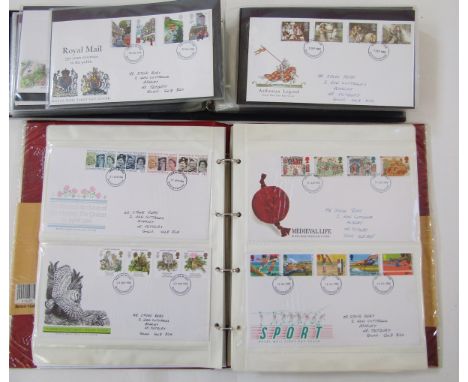 GB &amp; world stamps: large boxed accumulation of 6 folders/albums including collections of purposed 50th anniversary of Wor