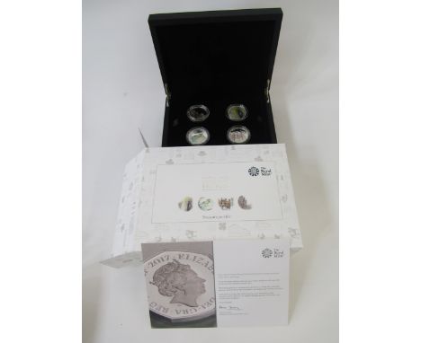 2017 A Portrait of Britain four coin silver proof set, contemporary designs with trichromatic colour printing, only 1500 sets