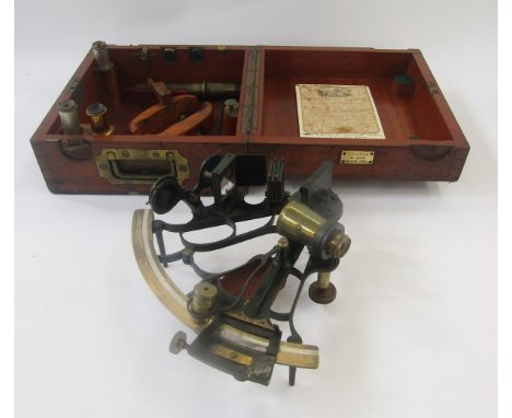 Heath &amp; Co Ltd Crayford, London sextant, Class A, No.8106, 7" radius with shades and mirrors with&nbsp;a National Physica