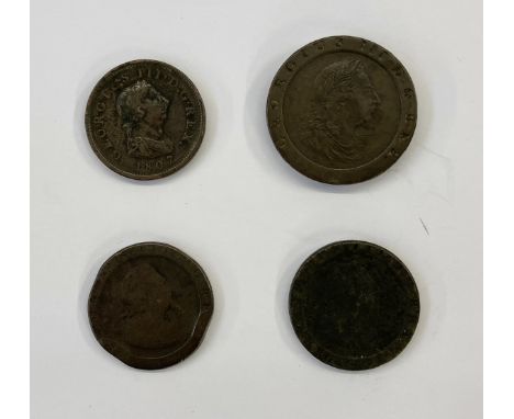 Georgian Copper Coins, 1797 Cartwheel Twopence, Laureate and draped bust right, rev. Seated figure of Britannia facing left, 