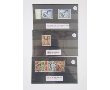 GB Stamps: Ten stockcards of KGVI definitives and commemoratives, mint &amp; used, up to £1 highest values, including waterma