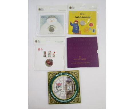 Group of Brilliant Uncirculated Coins (5), 2007 Wedding Crown, Remembrance Day &pound;5, Paddington at the Station 50p, James