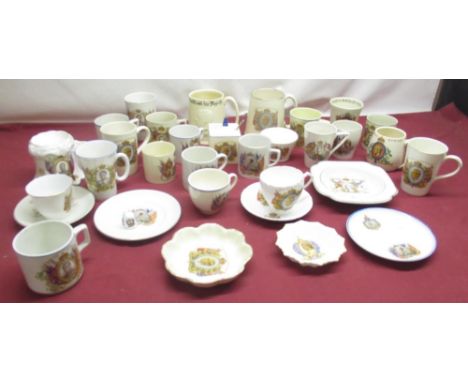 Collection of coronation ware for King Edward VIII inc. cups, mugs, plates,etc (34) 