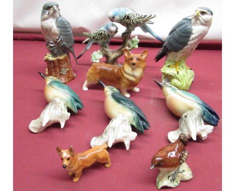 Royal Doulton Corgi H5.5cm, Beswick Wren no 993 H7cm, Royal Doulton Whyte &amp; Mackay Scotch whisky decanter, Beswick Beneag