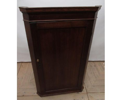 Georgian oak corner cupboard, with panel door, W70cm H105cm 