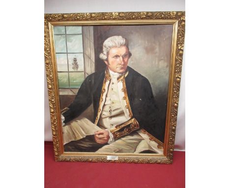 C.E. Smart (C20th); 'Captain James Cook', half length portrait, acrylics on board, signed and dated 1978, 74cm x 62cm 