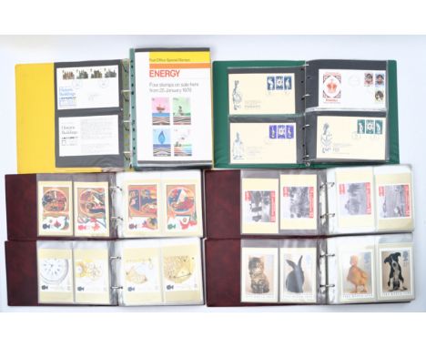 A collection in six albums of late 20th century c1970s - 1980s British commemorative covers, foreign first day covers. Includ