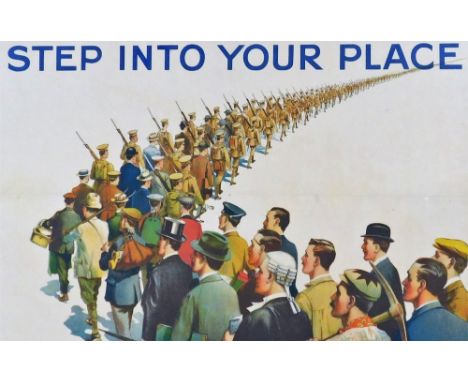 A Step into your Place World War I recruitment poster, published by the Parliamentary Recruiting Committee, London, poster nu