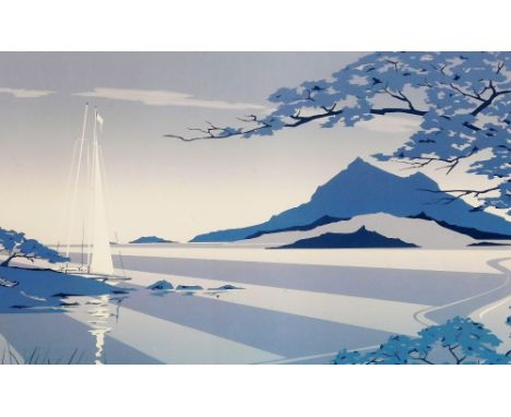 20thC School. Looking Forward, print, indistinctly signed, 34cm x 56cm.