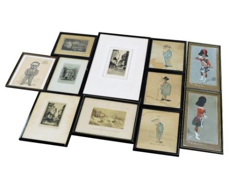 Various pictures and prints, to include after Reginald Green, The Shambles, York, etching, 19cm x 10cm, the Forty Two, two wa