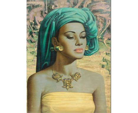 After Tretchikoff. Portrait of a Balinese girl, print, 60cm x 48cm. 