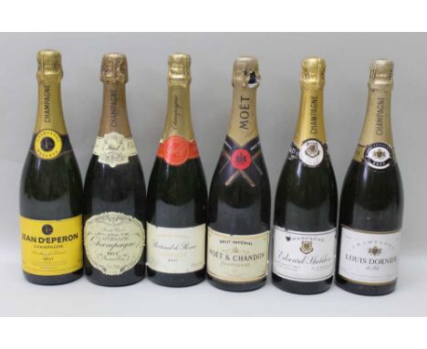A Moet Chandon non Vintage, 1 bottle Selection of various non Vintage, 5 bottles 